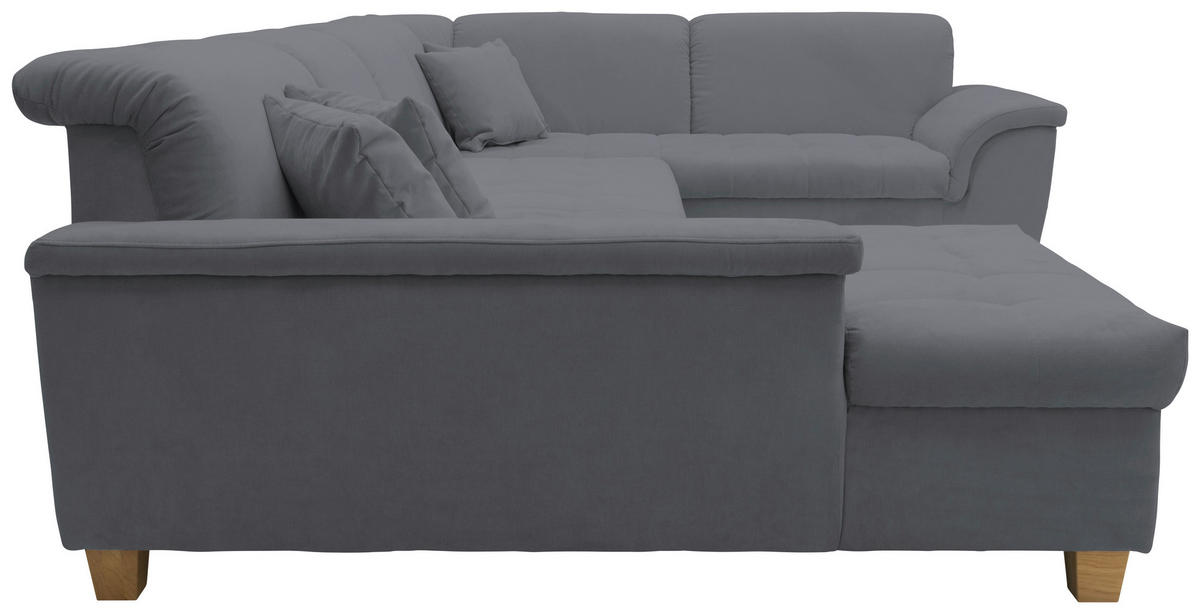 WOHNLANDSCHAFT Dunkelgrau Mikrofaser  - Eichefarben/Dunkelgrau, KONVENTIONELL, Holz/Textil (170/352/214cm) - MID.YOU