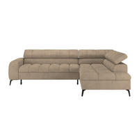 ECKSOFA in Beige  - Beige/Schwarz, Trend, Kunststoff/Textil (261/203cm) - Livetastic