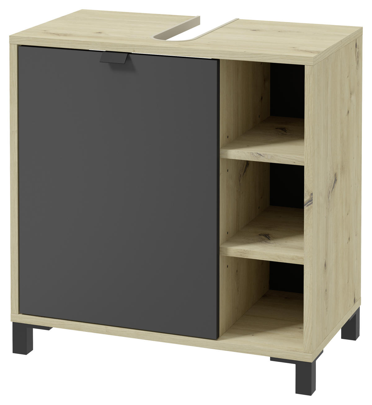 MASCĂ PENTRU LAVOAR 60/62/34 cm  - culoare lemn stejar/stejar Artisan, Basics, plastic/metal (60/62/34cm) - Carryhome