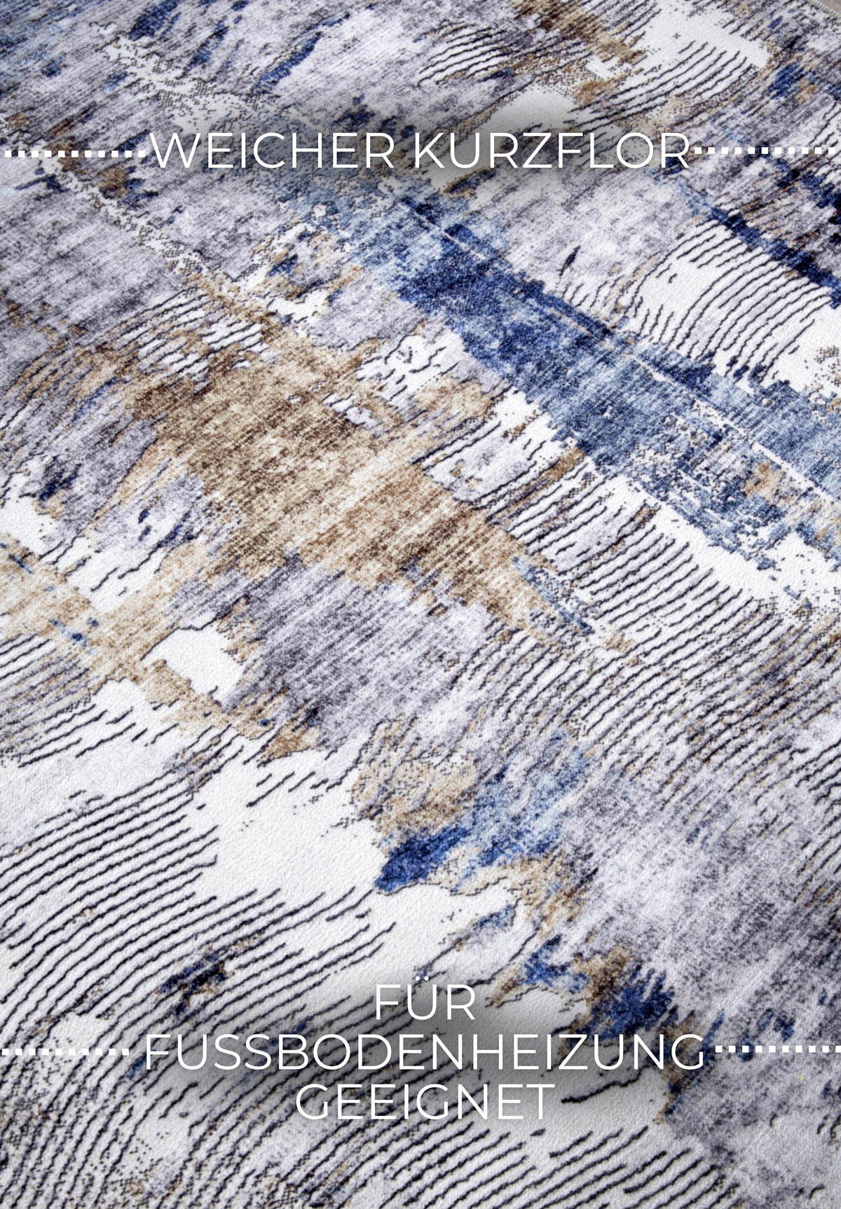 FLACHWEBETEPPICH 80/150 cm Imagination Beige, Dunkelblau  - Beige/Dunkelblau, Design, Kunststoff (80/150cm) - Hanse Home