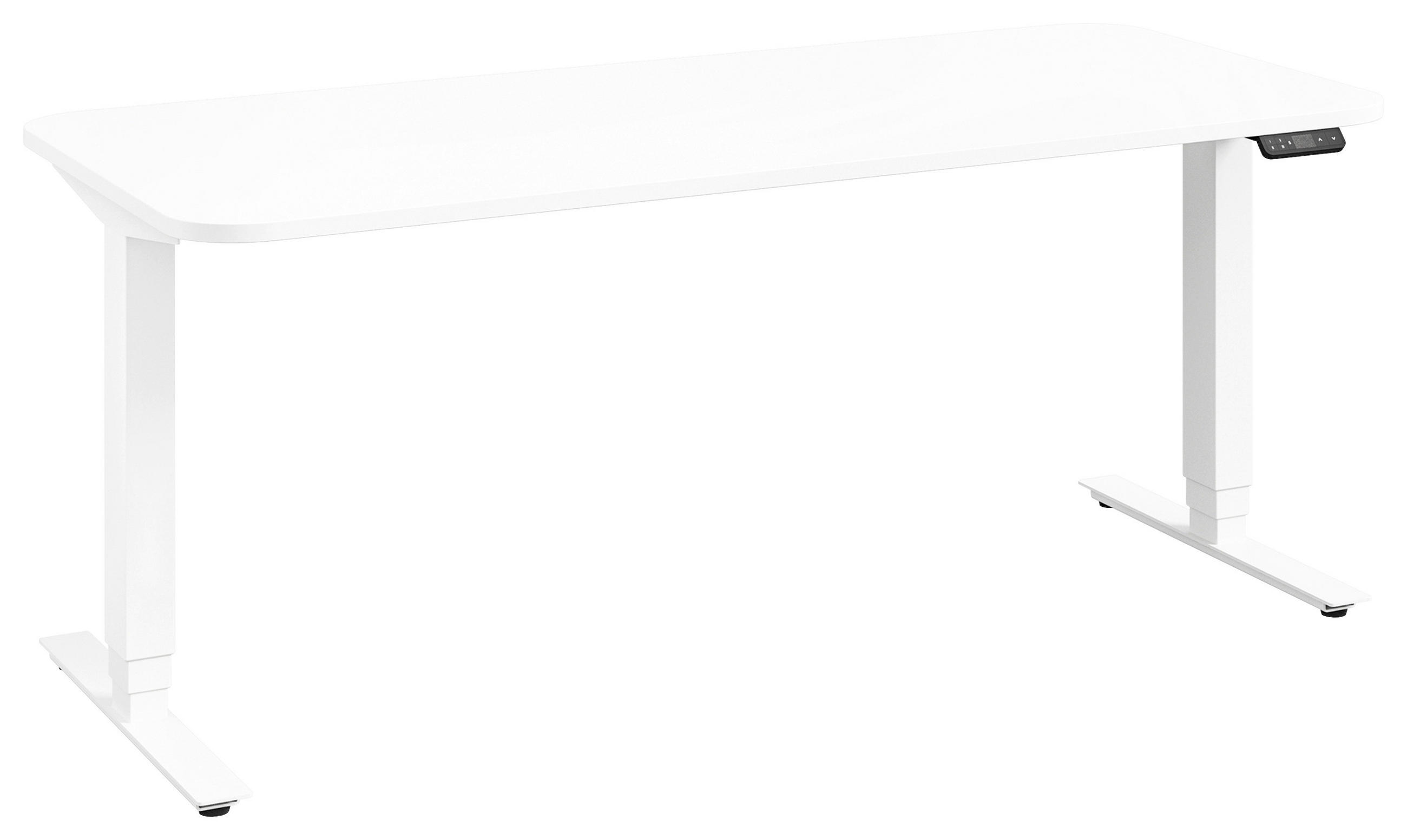 SCHREIBTISCH höhenverstellbar  - Weiß, Design, Holzwerkstoff/Metall (120/80/64-128cm) - Cantus