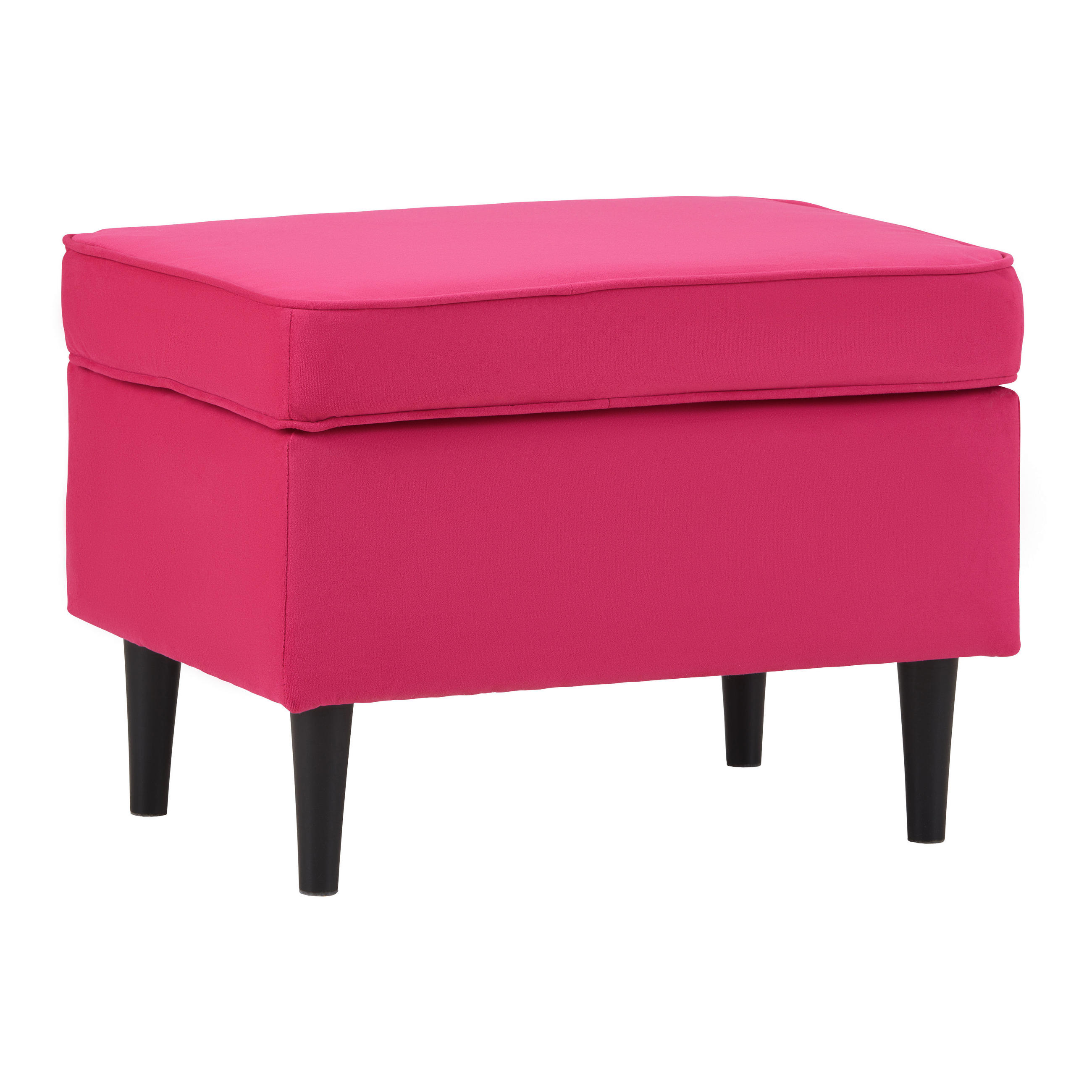 HOCKERTextil, Holzwerkstoff Pink  - Pink/Schwarz, Holz/Holzwerkstoff (63/43/42cm) - MID.YOU