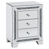 NOČNÍ STOLEK, barvy stříbra, 50,5/66/35 cm - barvy stříbra, Lifestyle, kov/kompozitní dřevo (50,5/66/35cm) - Xora