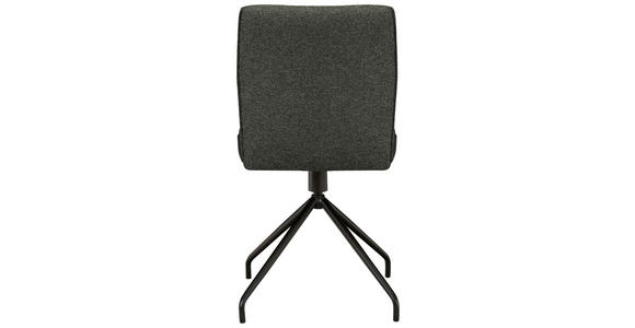 STUHL  , Stoffauswahl, Typenauswahl, Sitzfläche 360° drehbar  , Webstoff, Mikrofaser  ,  - Anthrazit/Schwarz, Design, Textil/Metall (49/91/60cm) - Moderano