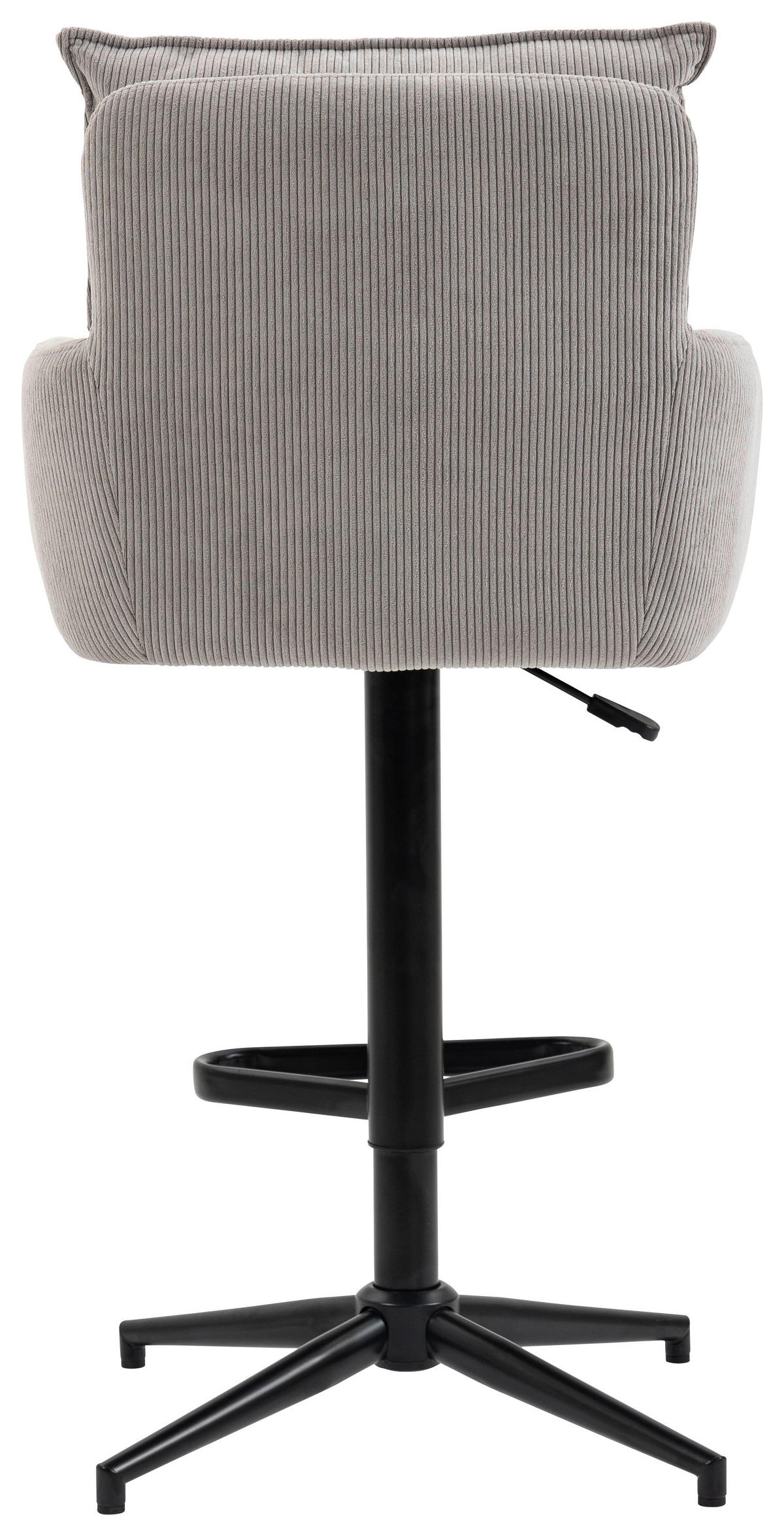 BARHOCKER Cord Taupe Eisen Stoffauswahl, Sitzfläche 360° drehbar, inklusive Armlehnen  - Taupe/Schwarz, Design, Textil/Metall (54/98-120/58cm) - Novel