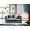 SCHLAFSOFA in Mikrovelours Blaugrau  - Blaugrau/Schwarz, Design, Kunststoff/Textil (132/62/70cm) - MID.YOU