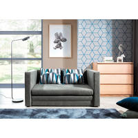 SCHLAFSOFA in Mikrovelours Blaugrau  - Blaugrau/Schwarz, Design, Kunststoff/Textil (132/62/70cm) - MID.YOU
