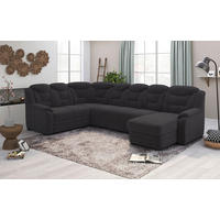 WOHNLANDSCHAFT in Chenille Schwarz  - Schwarz, Basics, Kunststoff/Textil (211/330/162cm) - MID.YOU