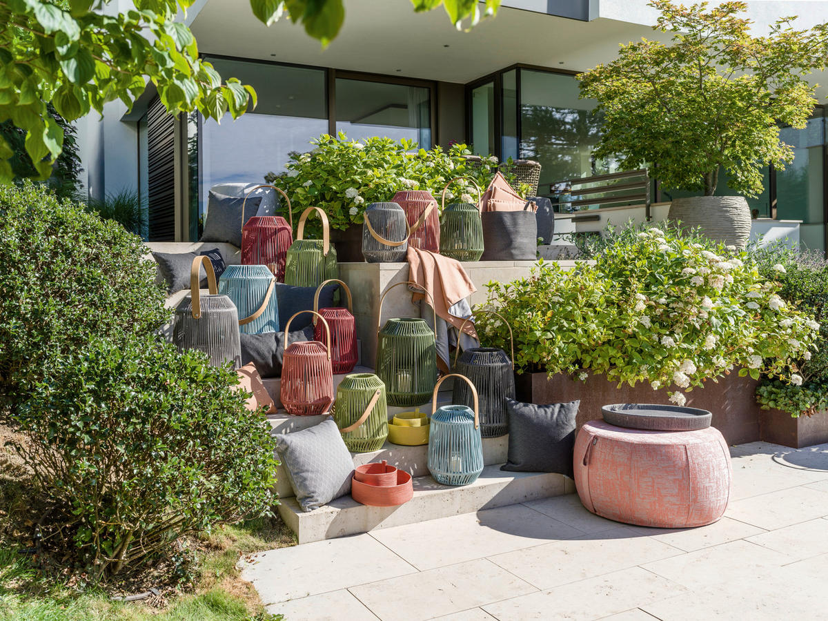 LED-LATERNE - Koralle/Anthrazit, Basics, Glas/Holz (39/50/39cm) - Stern