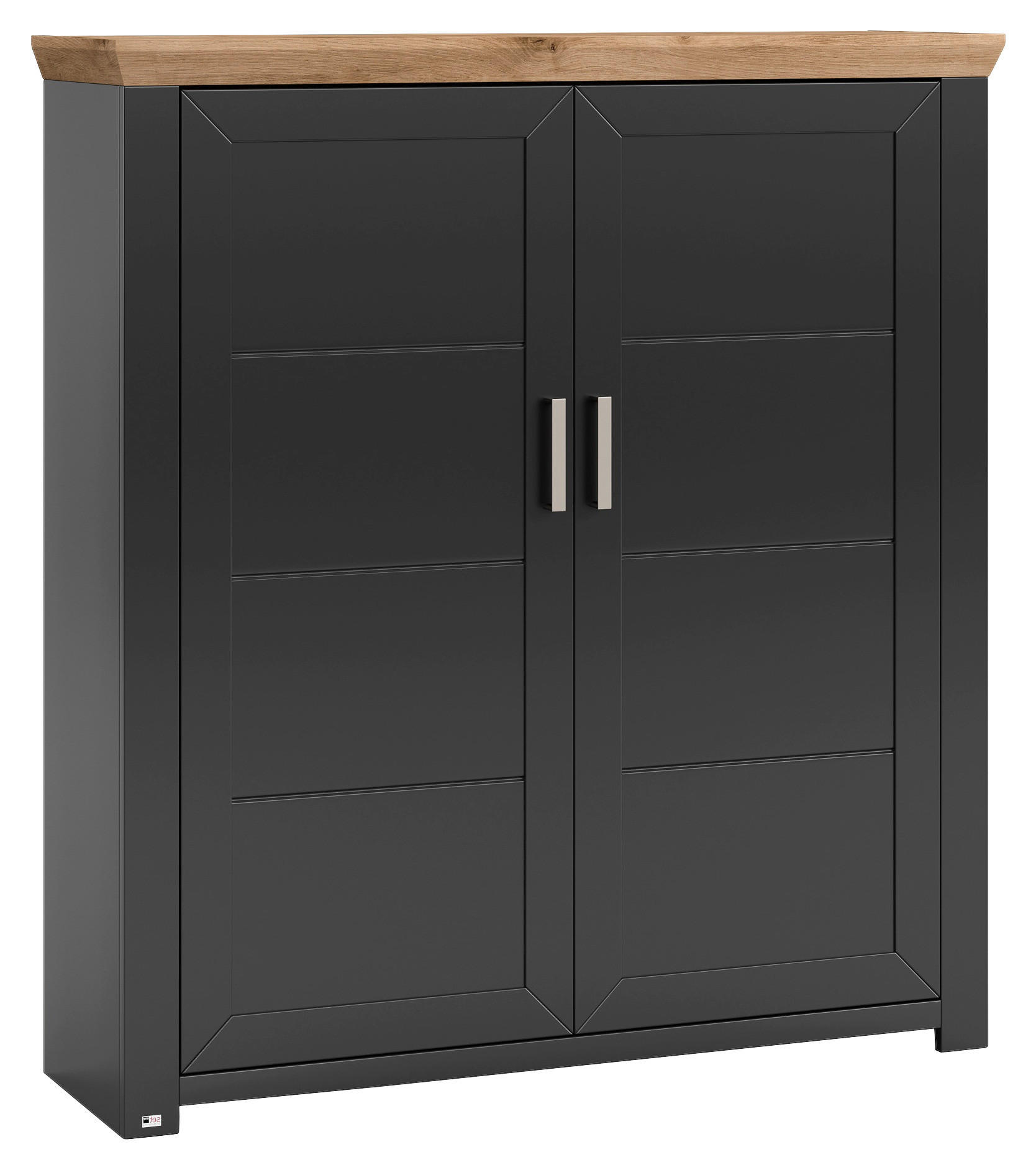 HIGHBOARD  in 129,3/142,6/42,2 cm  - Graphitfarben/Eiche Artisan, Design, Holzwerkstoff/Metall (129,3/142,6/42,2cm) - SetOne by Musterring