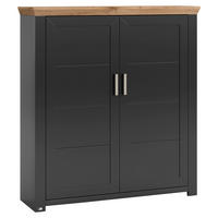 HIGHBOARD  in 129,3/142,6/42,2 cm  - Graphitfarben/Eiche Artisan, Design, Holzwerkstoff/Metall (129,3/142,6/42,2cm) - SetOne by Musterring