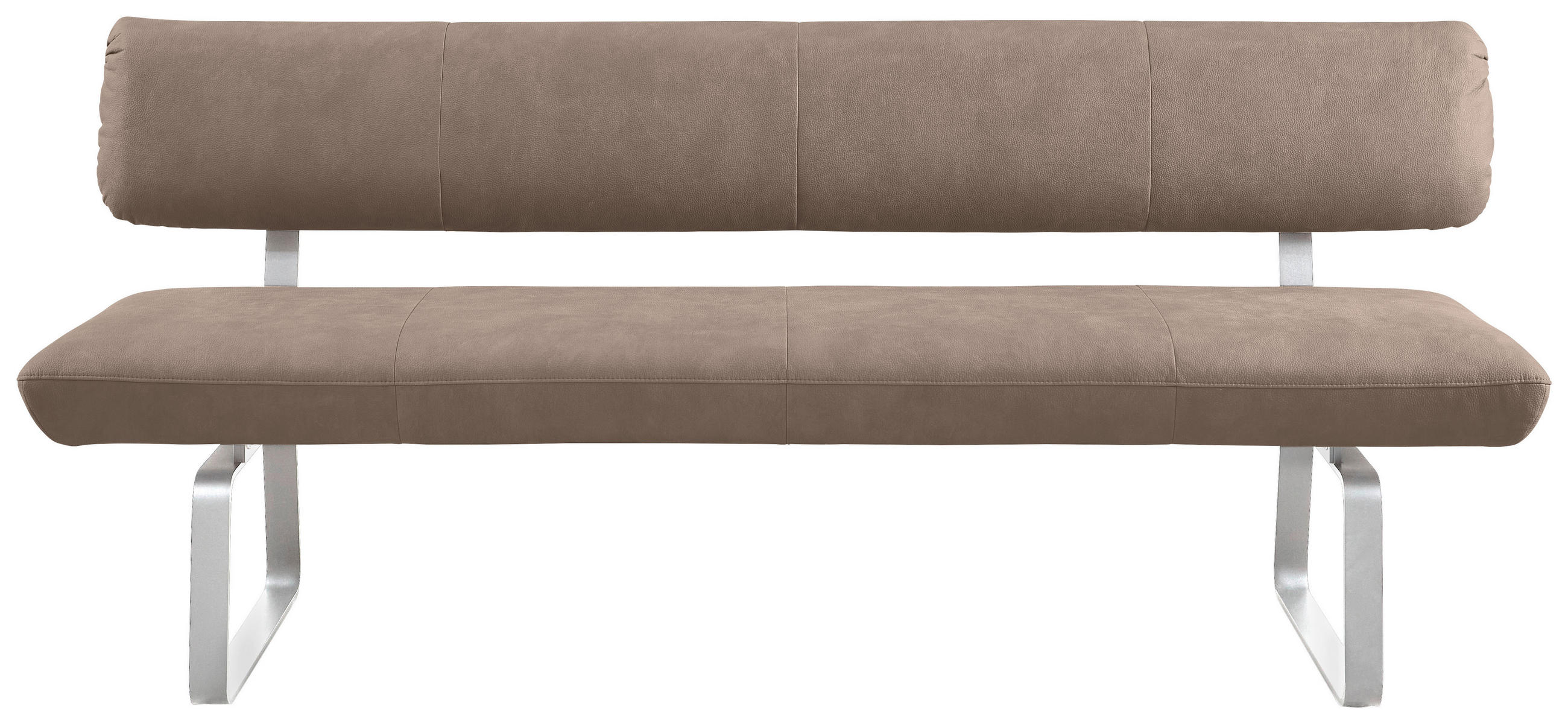 SITZBANK 200/88/68 cm Edelstahlfarben, Fango  - Edelstahlfarben/Fango, Design, Textil/Metall (200/88/68cm) - Venjakob