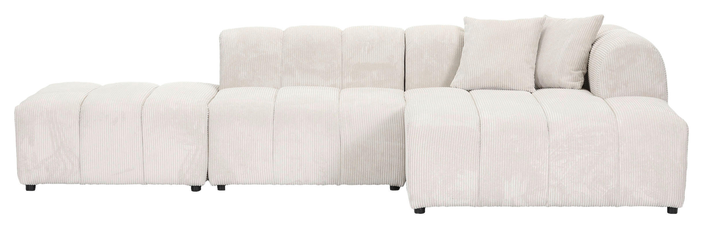 ECKSOFA Naturfarben Cord Zierkissen, Rücken echt  - Schwarz/Naturfarben, KONVENTIONELL, Kunststoff/Textil (313/162cm) - Carryhome