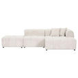 ECKSOFA Naturfarben Cord Zierkissen, Rücken echt  - Schwarz/Naturfarben, KONVENTIONELL, Kunststoff/Textil (313/162cm) - Carryhome