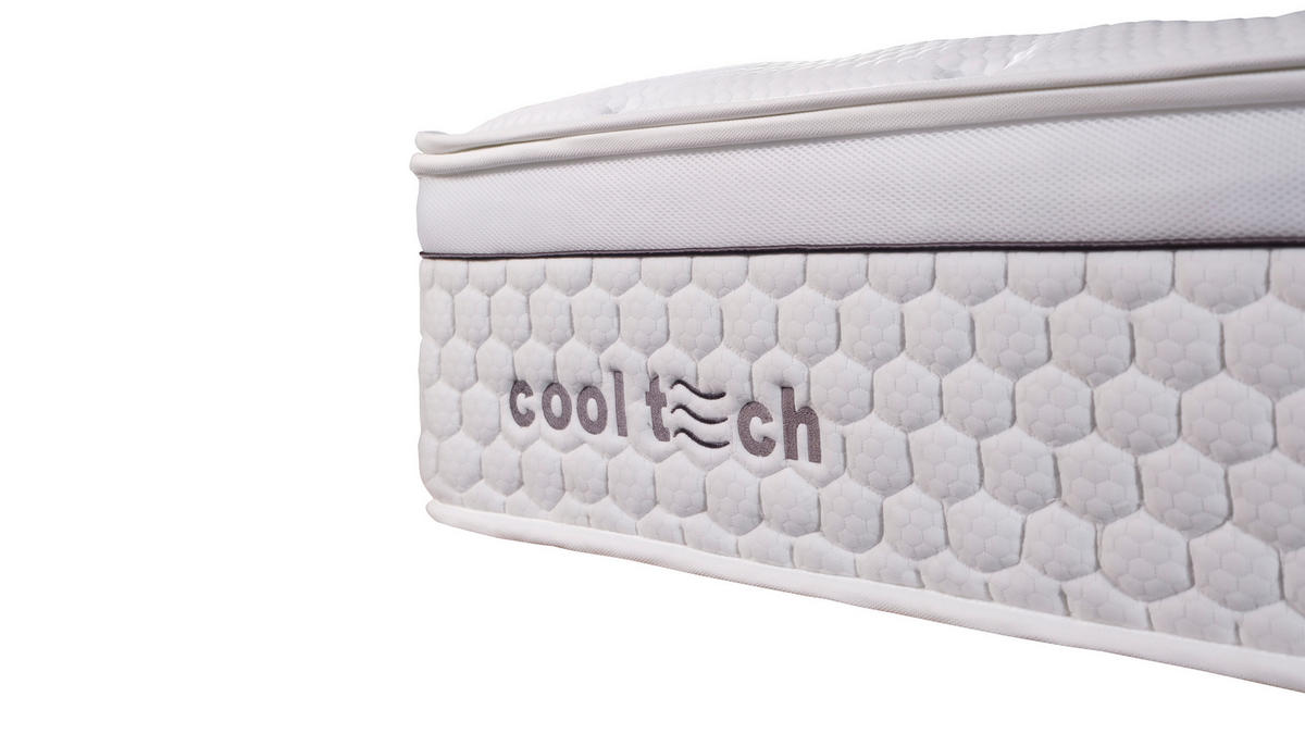 TASCHENFEDERKERNMATRATZE COOLTECH V-2 140/200 cm Höhe ca. 32 cm  - Weiss, Basics, Textil (140/200cm) - Livetastic