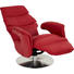 RELAXSESSEL Echtleder Relaxfunktion - Edelstahlfarben/Rot, Design, Leder/Metall (72/110/79cm) - Welnova