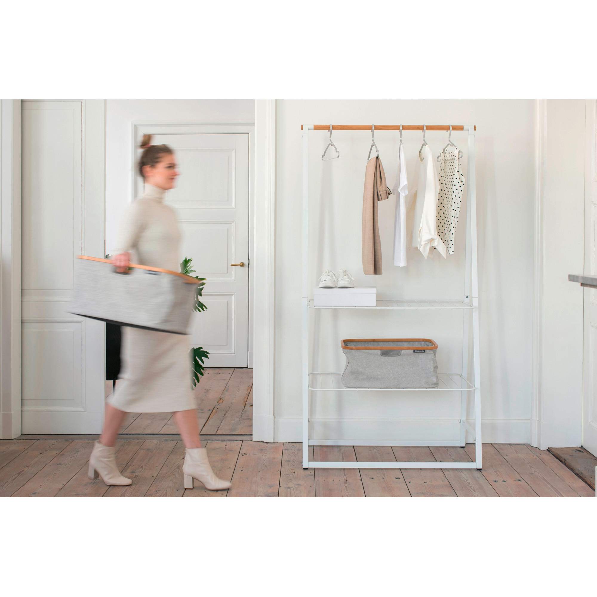 KLEIDERSTÄNDER in Weiß 60/99,5/16 cm   - Weiß, Basics, Metall (60/99,5/16cm) - Brabantia