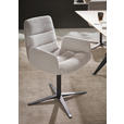 ARMLEHNSTUHL  in Cord  - Hellgrau/Schwarz, Design, Textil/Metall (61/88/66cm) - Dieter Knoll
