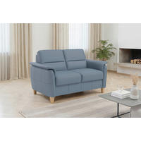 2-SITZER-SOFA PALMERA E Graublau Echtleder  - Graublau/Eichefarben, Basics, Leder/Holz (149/89/89cm) - Sit & More