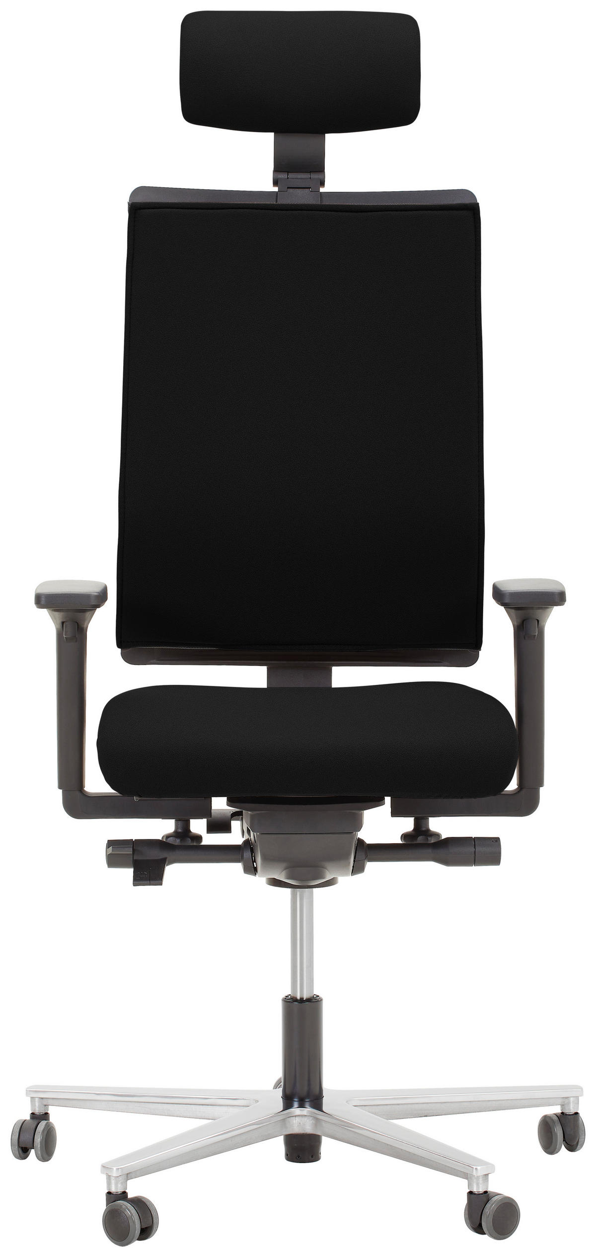 DREHSTUHL Schwarz, Alufarben  - Schwarz/Alufarben, KONVENTIONELL, Kunststoff/Textil (63/105/46cm) - Dieter Knoll