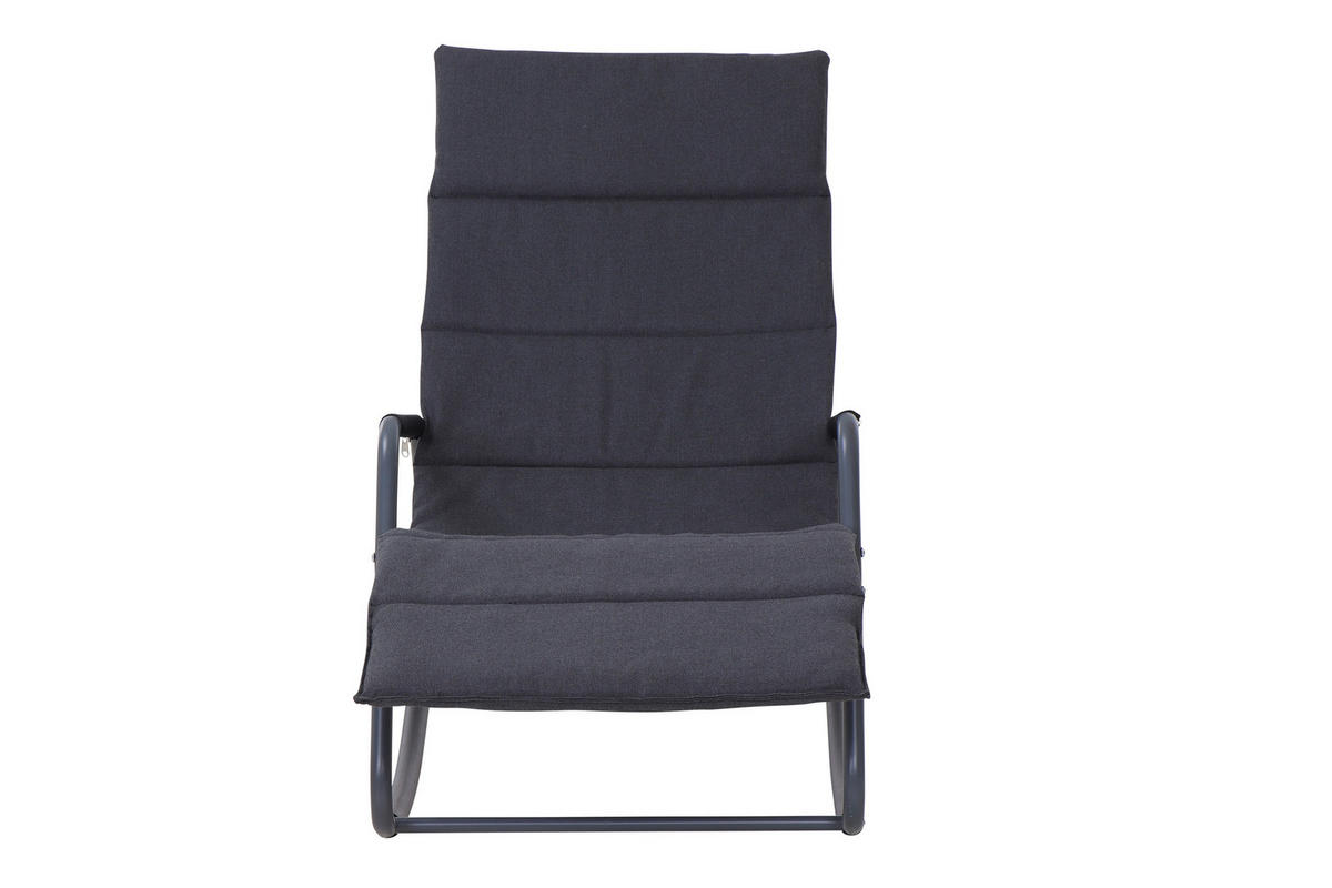 GARTEN-RELAXLIEGE 57/81/143 cm  - Schwarz, KONVENTIONELL, Kunststoff/Textil (57/81/143cm) - Siena Garden