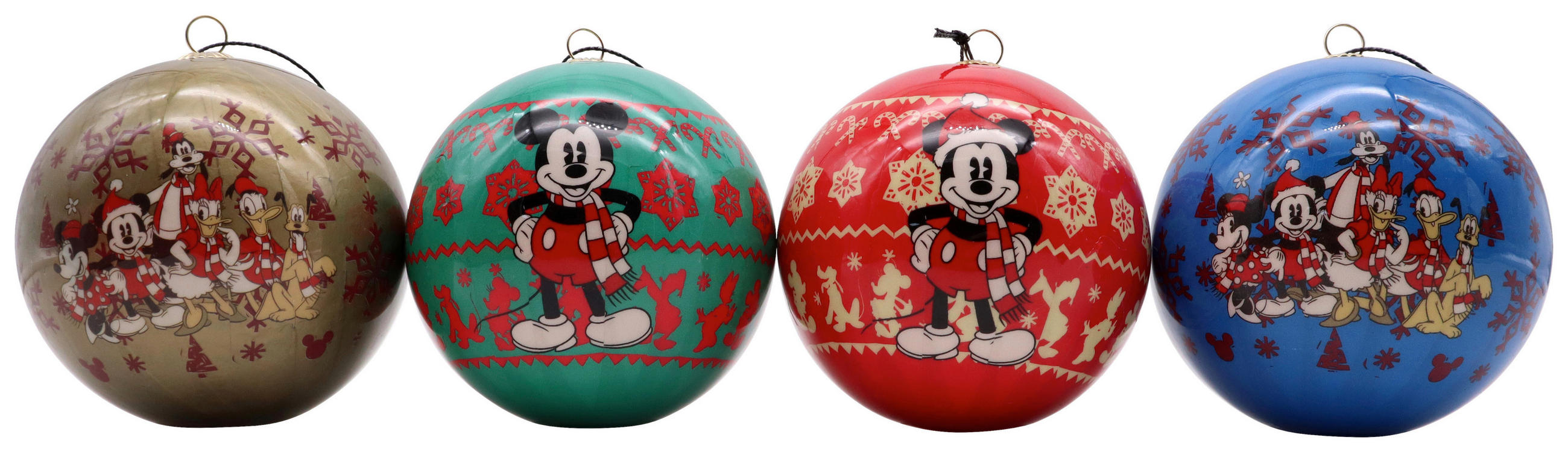 CHRISTBAUMKUGEL-SET MICKEY&MINNIE  - Multicolor, Trend, Kunststoff