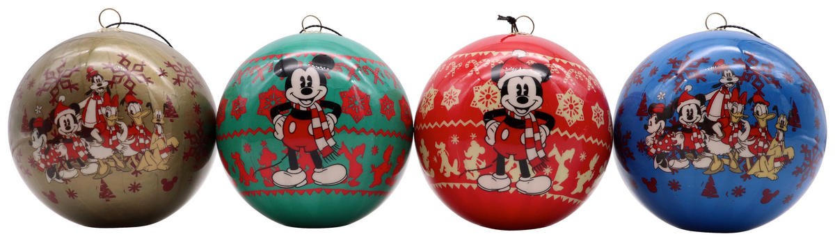 CHRISTBAUMKUGEL-SET MICKEY&MINNIE  - Multicolor, Trend, Kunststoff