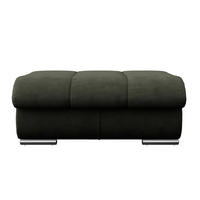 HOCKER in Textil Dunkelgrün  - Chromfarben/Dunkelgrün, Modern, Textil/Metall (100/43/80cm) - MID.YOU