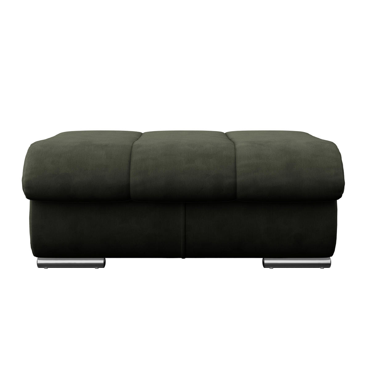 HOCKER in Textil Dunkelgrün  - Chromfarben/Dunkelgrün, Modern, Textil/Metall (100/43/80cm) - MID.YOU