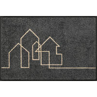 DVEŘNÍ ROHOŽKA, 40/60 cm, šedá - šedá, Basics, textil/plast (40/60cm) - wash+dry