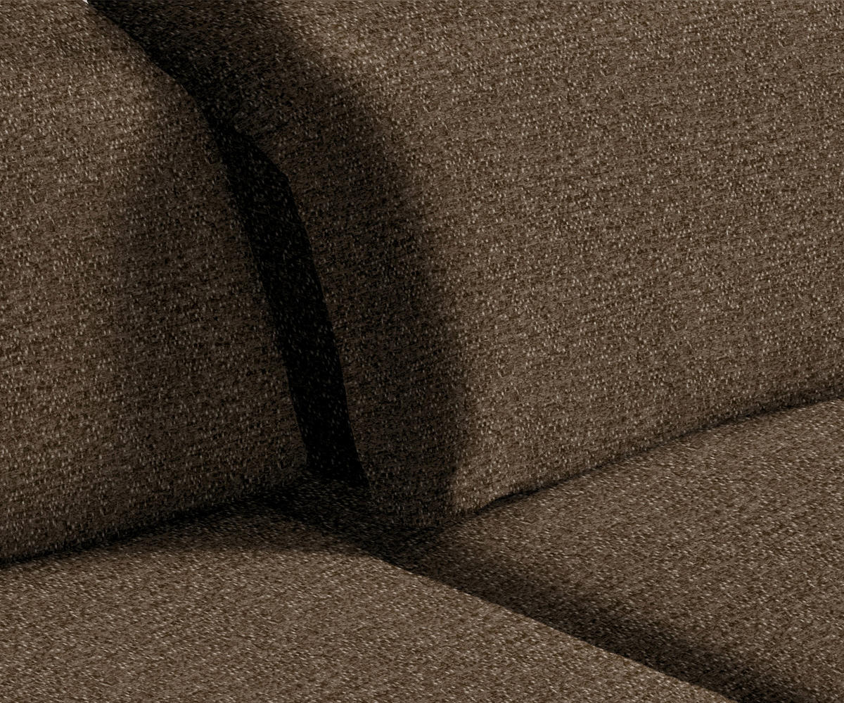 ECKSOFA in Webstoff Braun  - Schwarz/Braun, Design, Textil/Metall (289/180cm) - Stylife