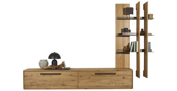 WOHNWAND  in Bronzefarben, Wildeiche  256,7/206,6/37,1 cm  - Wildeiche/Bronzefarben, Natur, Holz/Metall (256,7/206,6/37,1cm) - Valnatura