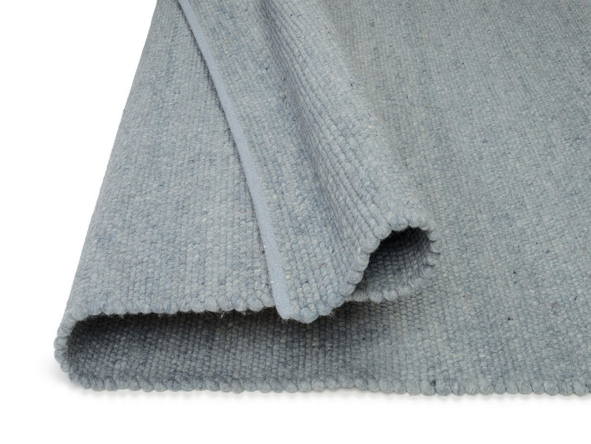HANDWEBTEPPICH 90/160 cm Helsinki Blau, Grau  - Blau/Grau, Basics, Textil (90/160cm) - Linea Natura