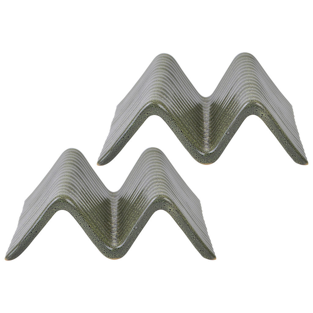 Servierschalentset Keramik Grün 2-Tlg. Bxh: 14,5x10,5 Cm