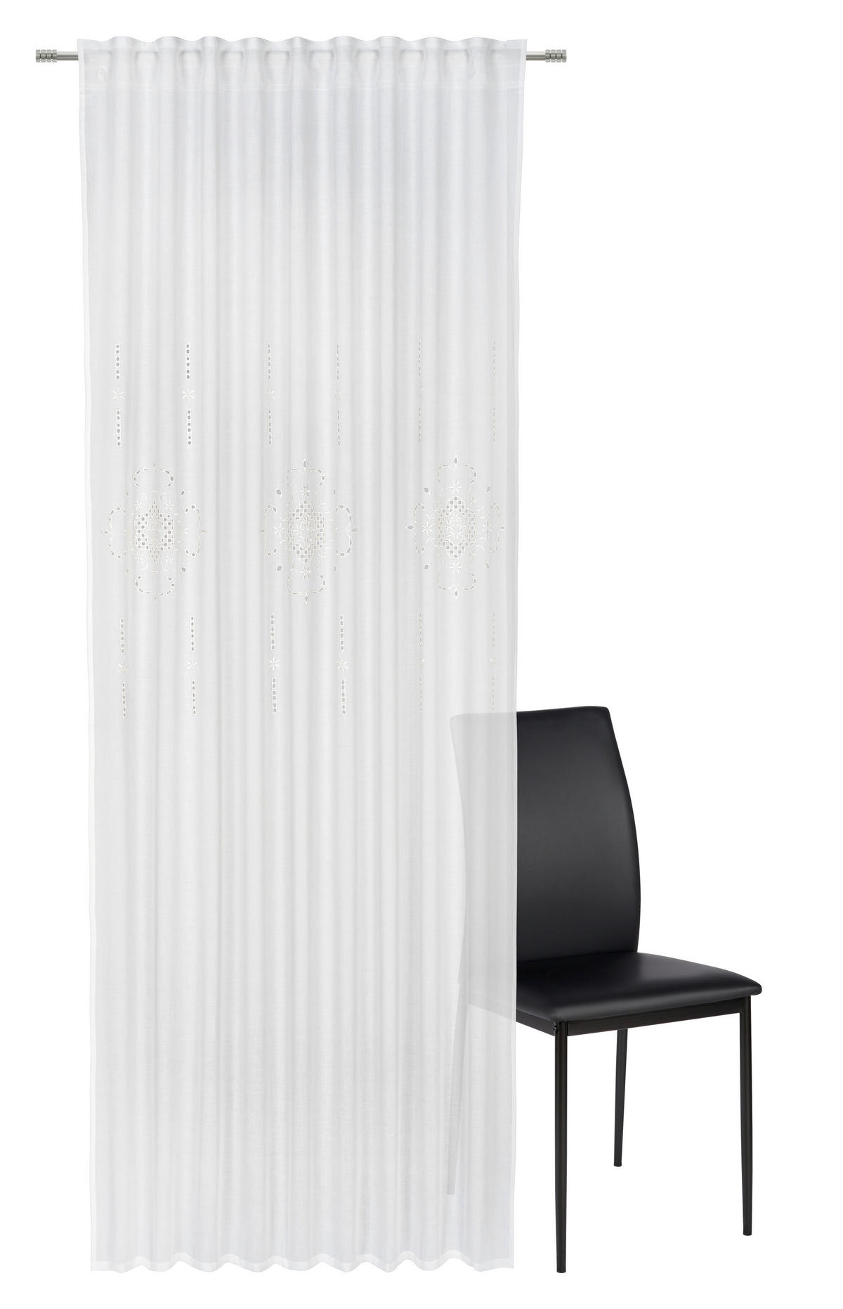 FERTIGVORHANG halbtransparent  - Weiß, Trend, Textil (135/255cm) - Esposa