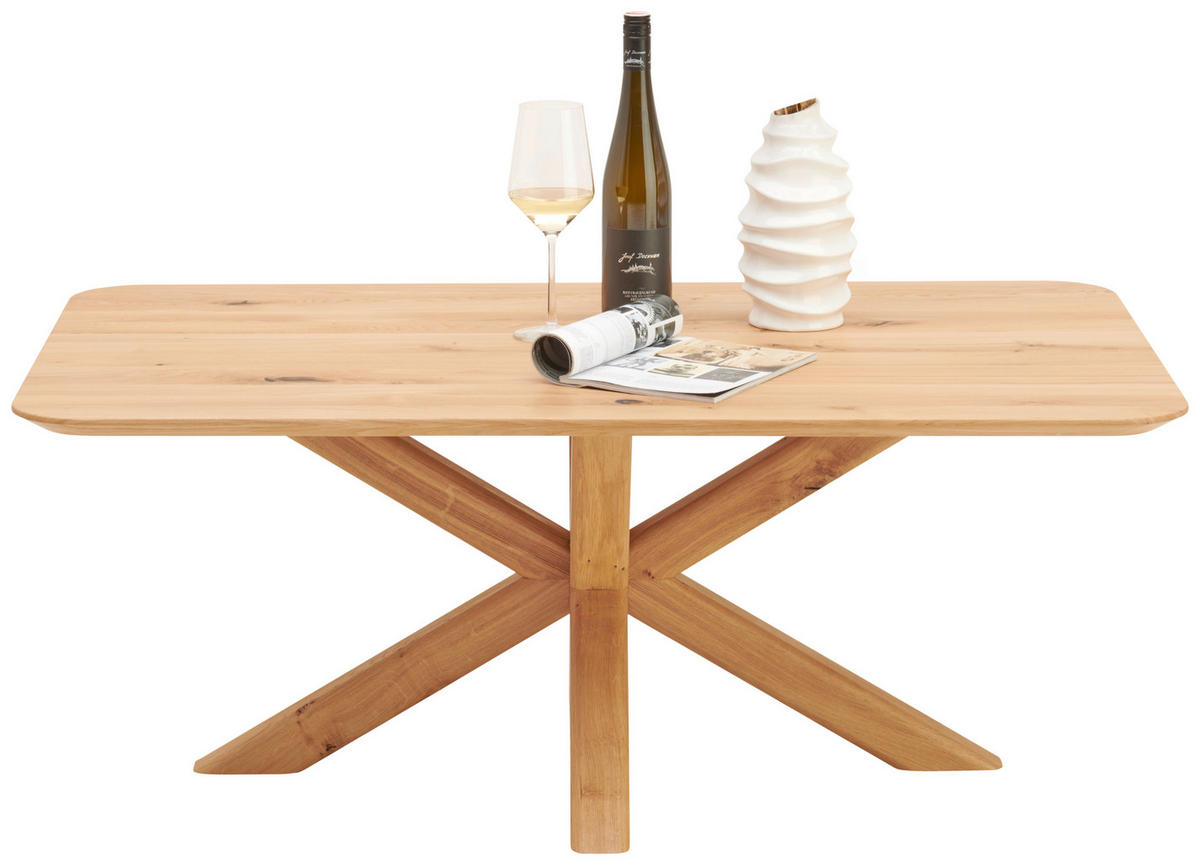COUCHTISCH Eiche massiv 115/70/45 cm rechteckig Eichefarben  - Eichefarben, Natur, Holz (115/70/45cm) - Linea Natura