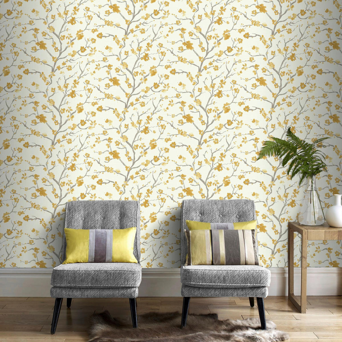 VLIESTAPETE  - Gelb/Weiß, Basics, Papier/Kunststoff (52/1000cm) - Xora