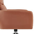 ARMLEHNSTUHL  in Edelstahl Mikrofaser  - Edelstahlfarben/Cognac, Design, Textil/Metall (62/89,5/65cm) - Novel