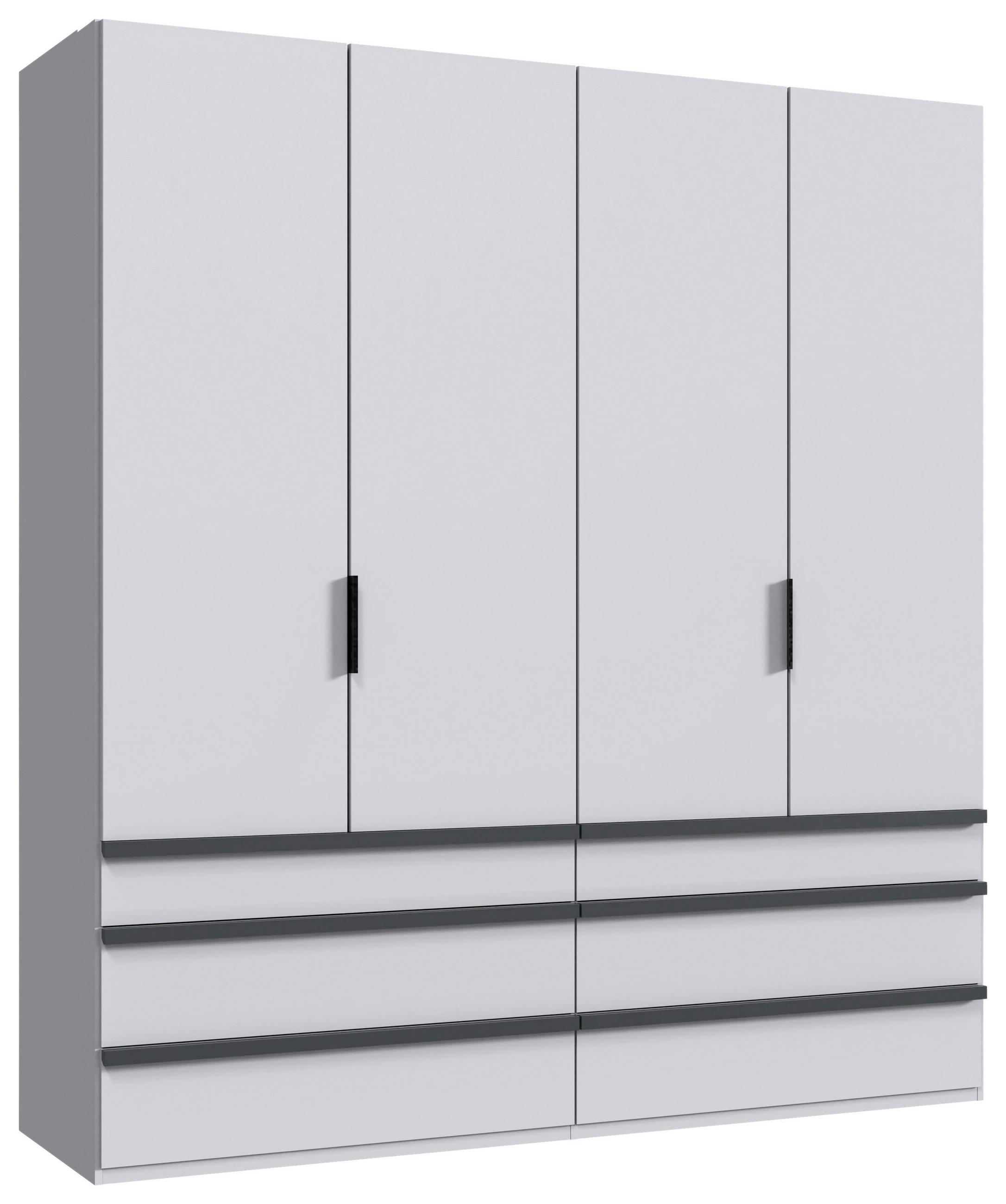 FALTTÜRENSCHRANK 200/216/58 cm 4-türig Weiß  - Schwarz/Weiß, Design, Holzwerkstoff (200/216/58cm) - Boxxx