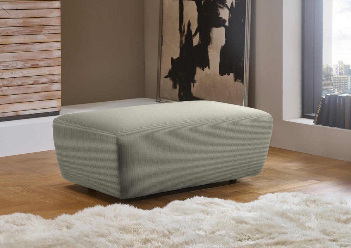ECKSOFA in Feincord Taupe  - Taupe/Schwarz, Design, Kunststoff/Textil (301/177cm) - Beldomo Style