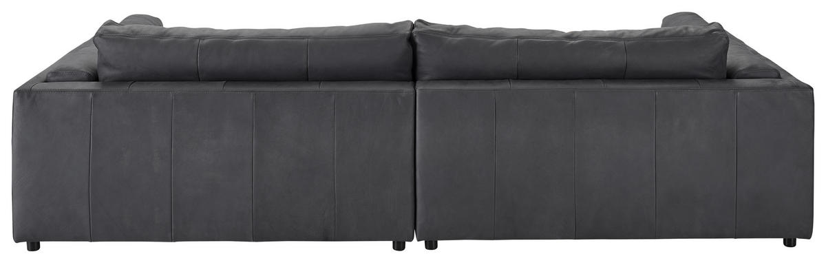 BIGSOFA Echtleder Anthrazit  - Anthrazit/Schwarz, Design, Leder/Kunststoff (294/85/150cm) - Pure Home Lifestyle