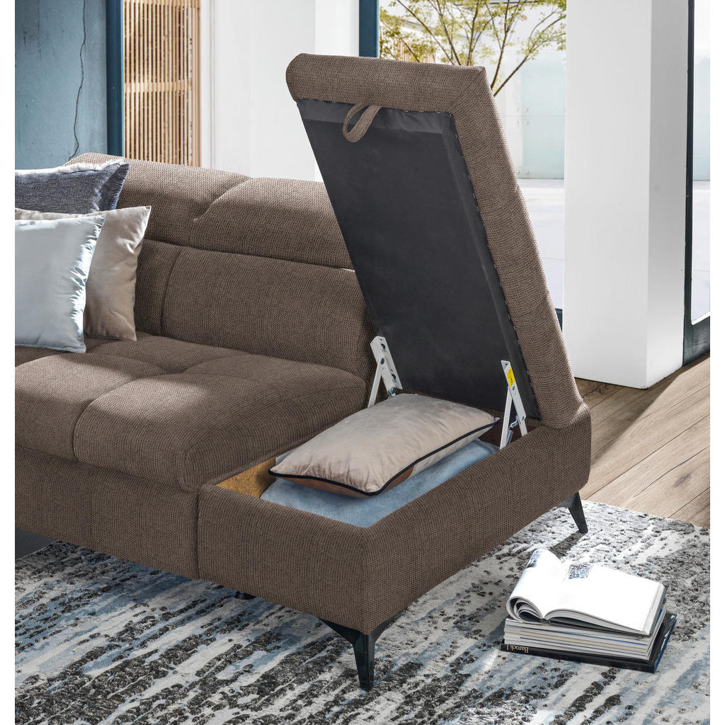 Thumbnail - Stylife Ecksofa, Taupe, Textil, 4-Sitzer, Ottomane rechts, L-Form, 279x210 cm, Stoffauswahl, seitenverkehrt erhältlich, ...