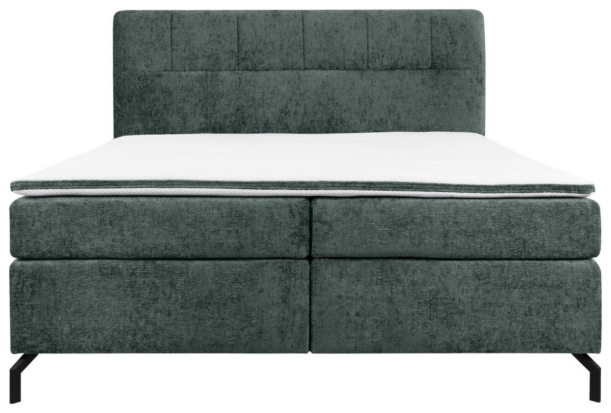BOXSPRINGBETT 160/200 cm  in Dunkelgrau  - Dunkelgrau/Schwarz, Design, Textil/Metall (160/200cm) - Esposa
