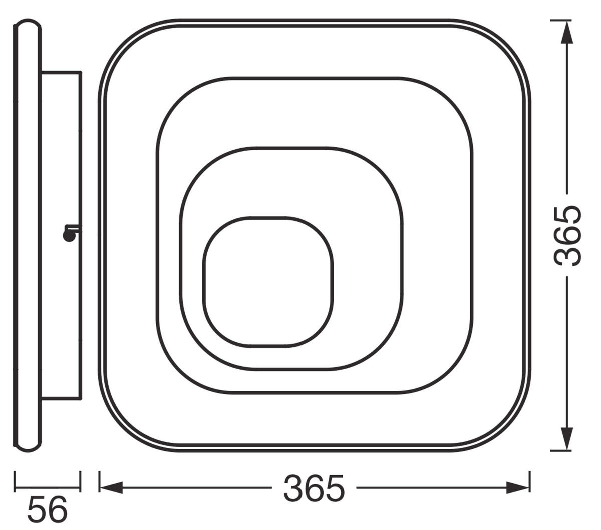 LED-DECKENLEUCHTE Orbis Spiral 36,5/36,5/5,6 cm   - Grau, Design, Kunststoff/Metall (36,5/36,5/5,6cm) - Osram