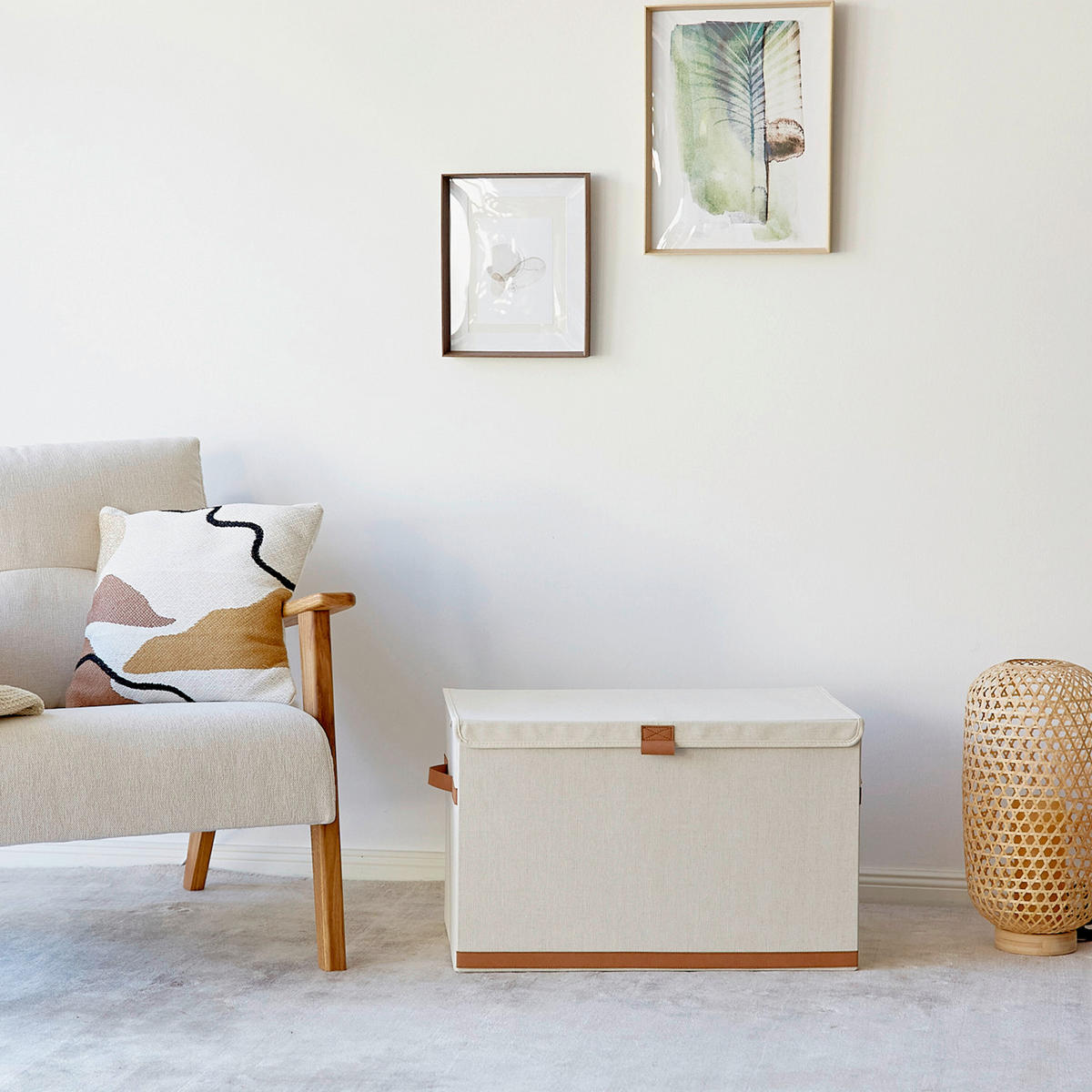 TRUHE - Beige, Basics, Holzwerkstoff/Textil (62/37,5/39cm) - Store It