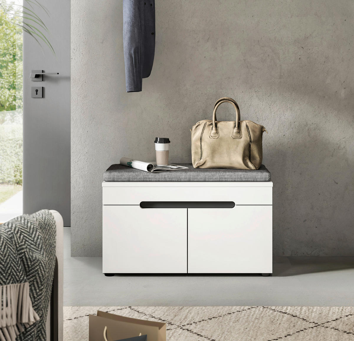 ÜLŐPAD - fekete/fehér, Design, műanyag/faalapú anyag (80/45/37cm) - Livetastic