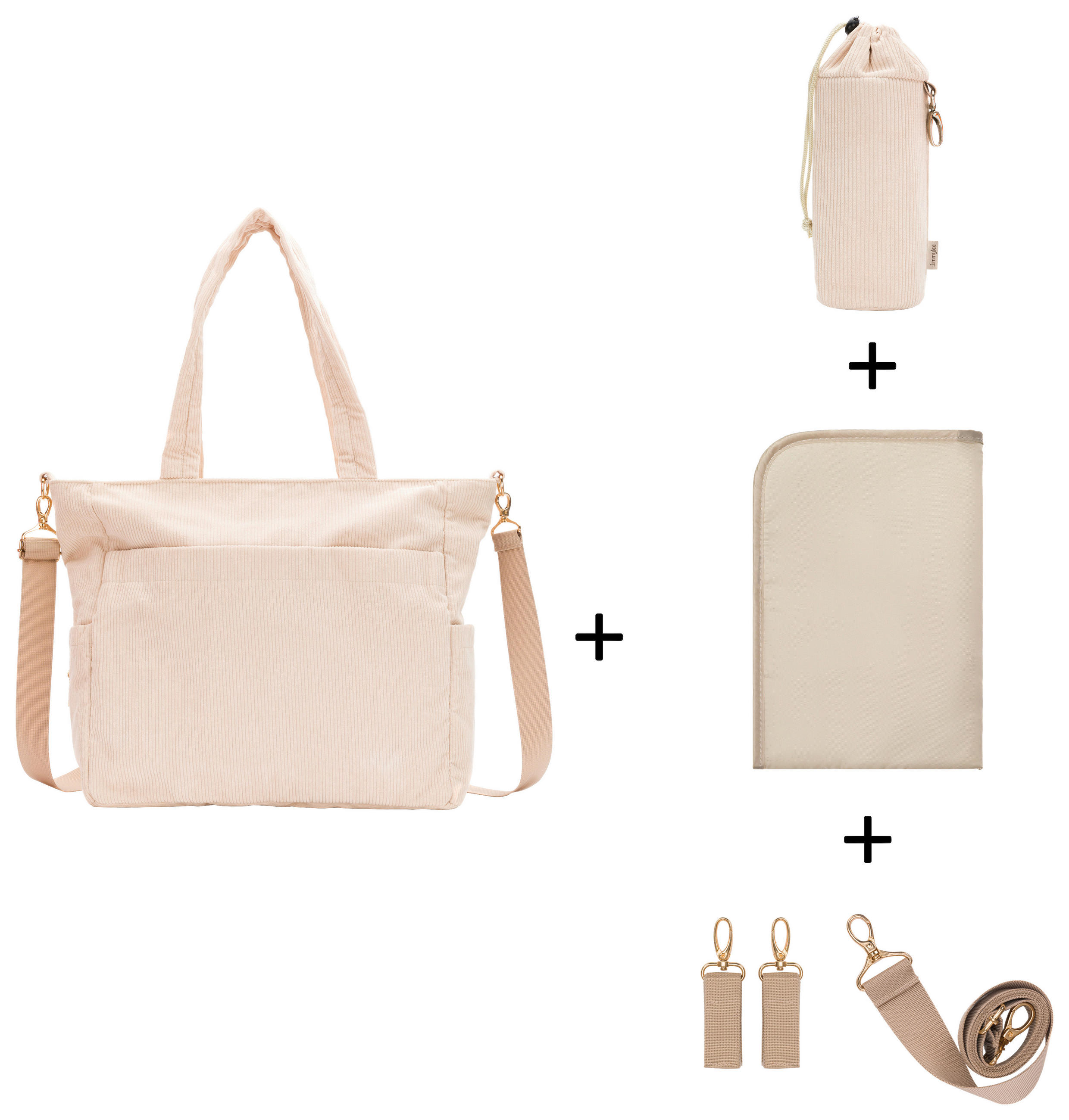 WICKELTASCHE  - Sandfarben, Basics, Kunststoff (39/15/36cm) - Jimmylee