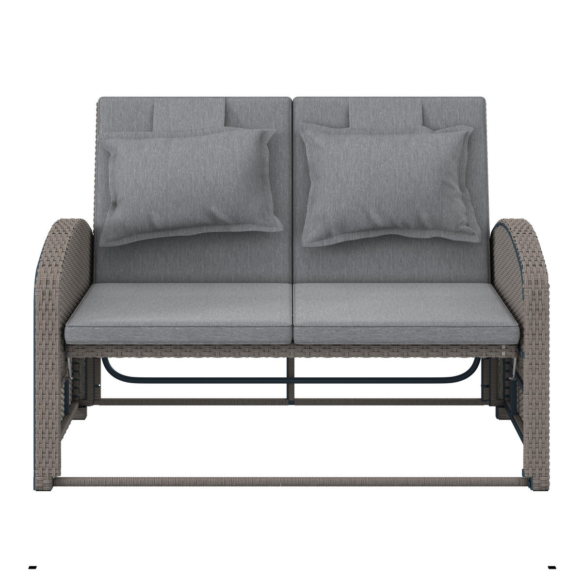 LOUNGESOFA 126/110/95/30,5/82/64 cm Stahl  - Grau, MODERN, Kunststoff/Textil (126/110/95/30,5/82/64cm) - Ambia Garden