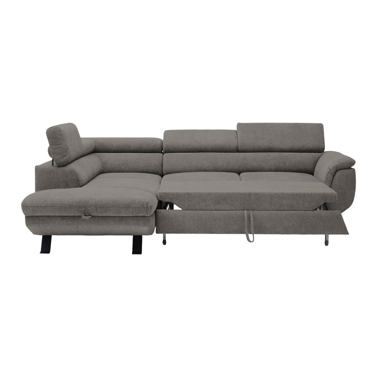 HÖRNSOFFA i vävt tyg antracit  - svart/antracit, Modern, metall/textil (198/257cm) - MID.YOU