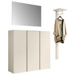 GARDEROBE 3-teilig  in 170/185/33 cm  - Sandfarben, Design, Glas/Holzwerkstoff (170/185/33cm) - Moderano